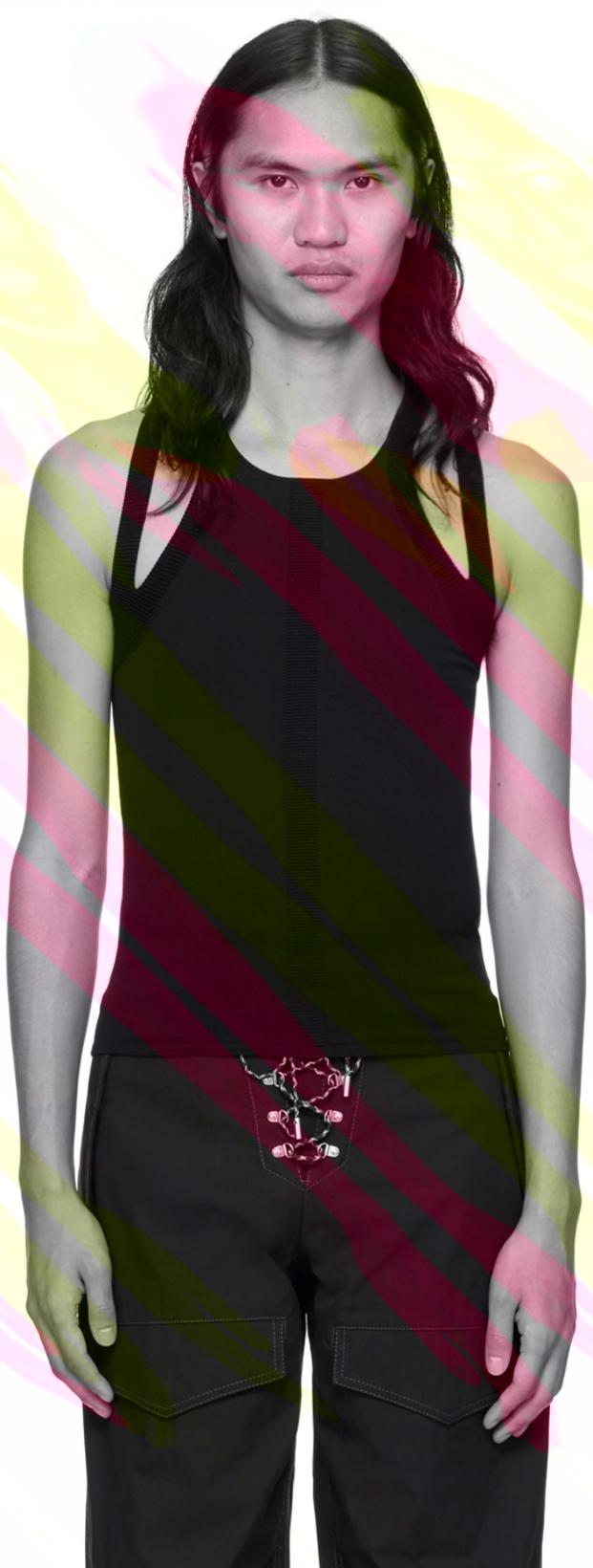 Black Sculpt Tank Top by DION LEE