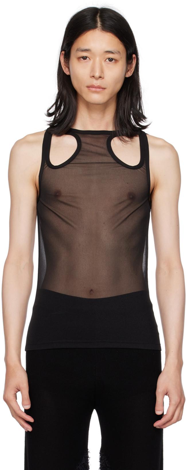 Black Shift Loop Tank Top by DION LEE