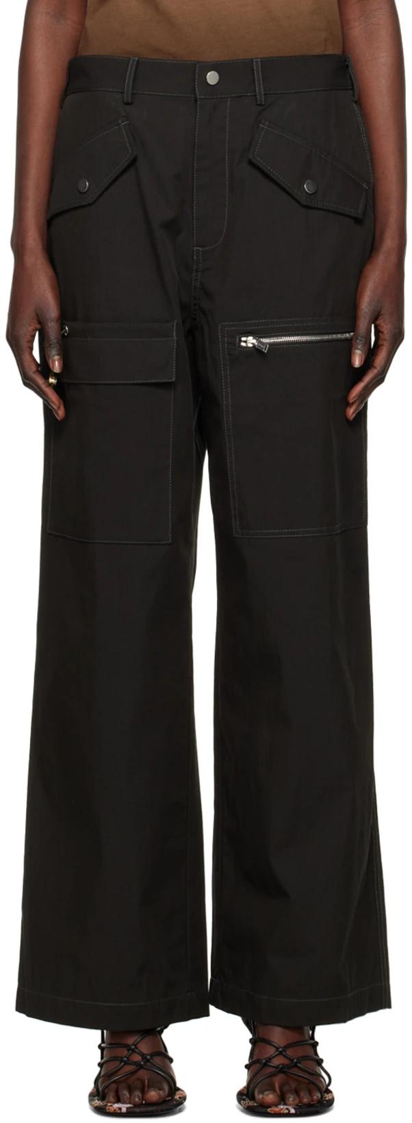 Black Slouchy Trousers by DION LEE