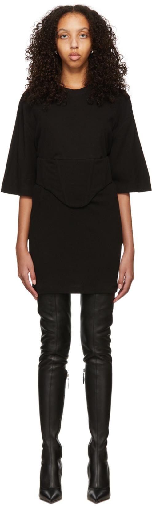 Black Undercorset Mini Dress by DION LEE