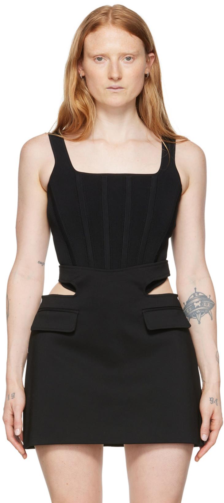 Black Viscose Tank Top by DION LEE