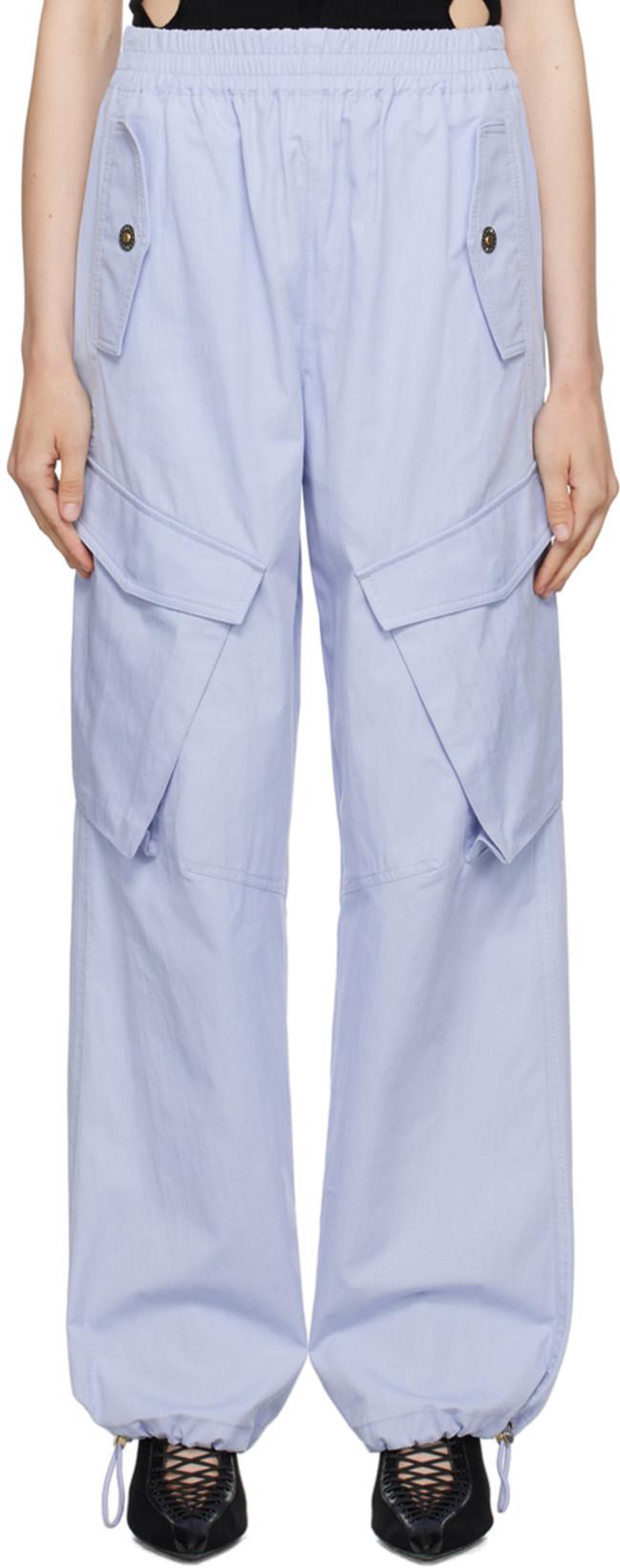 Blue Elasicized Trousers by DION LEE