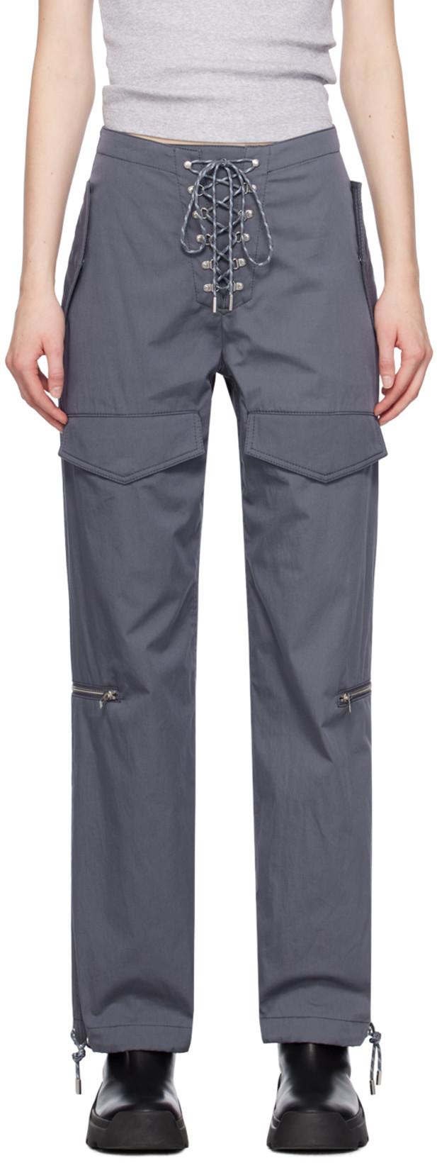 Gray Hiking Pocket Trousers by DION LEE