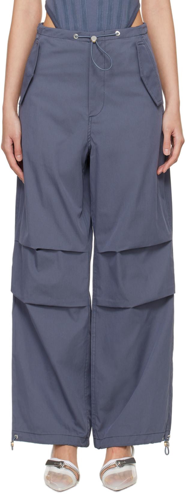 Gray Parachute Trousers by DION LEE
