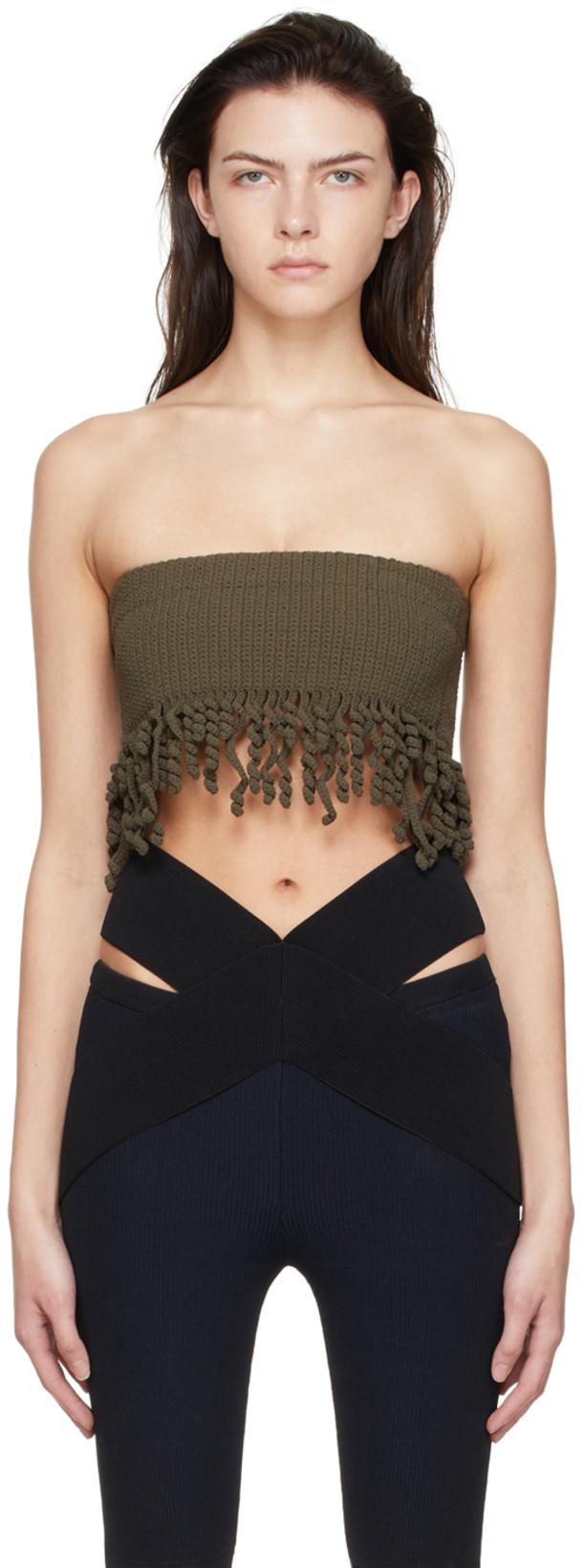 Green Cotton Bandeau by DION LEE