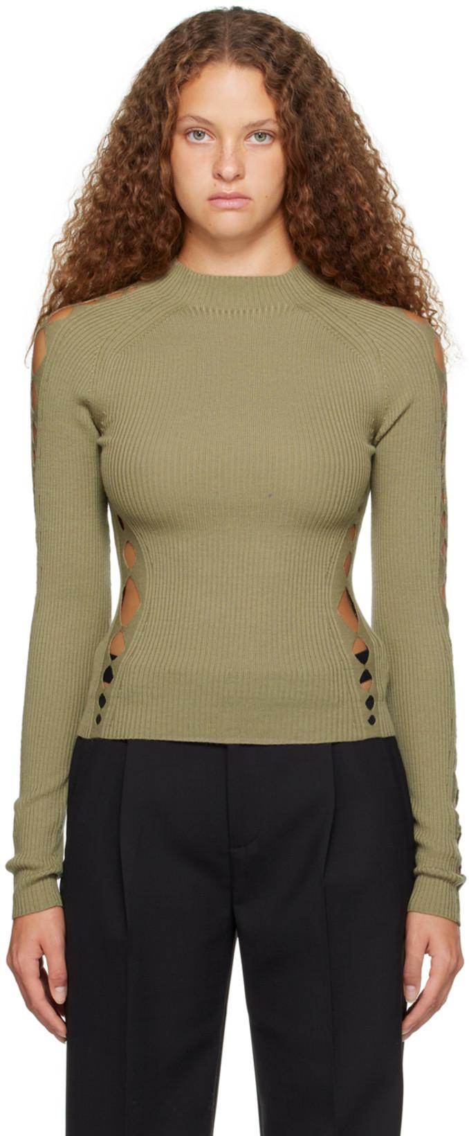 Green Snake Diamond Sweater by DION LEE