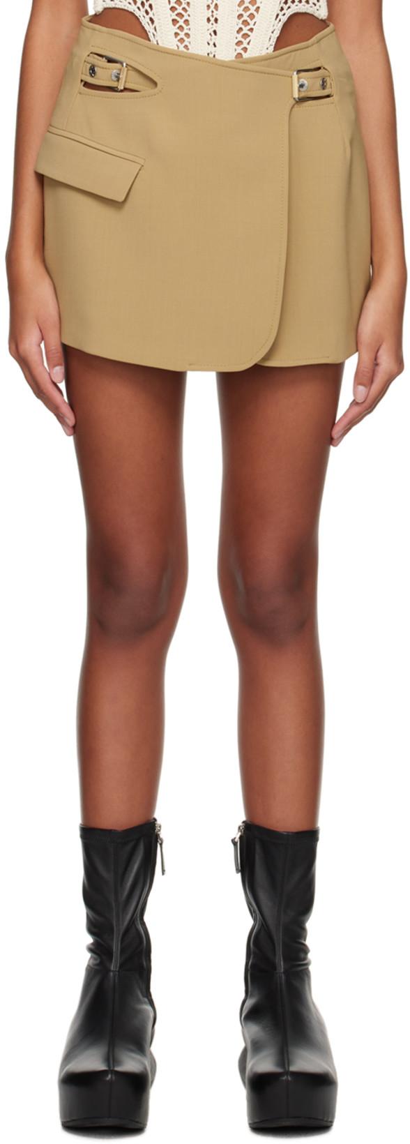 Khaki Interlock Blazer Miniskirt by DION LEE