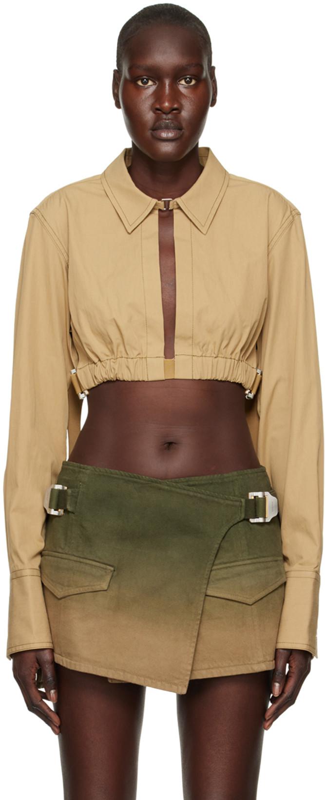 Khaki Safety Slider Shirt by DION LEE
