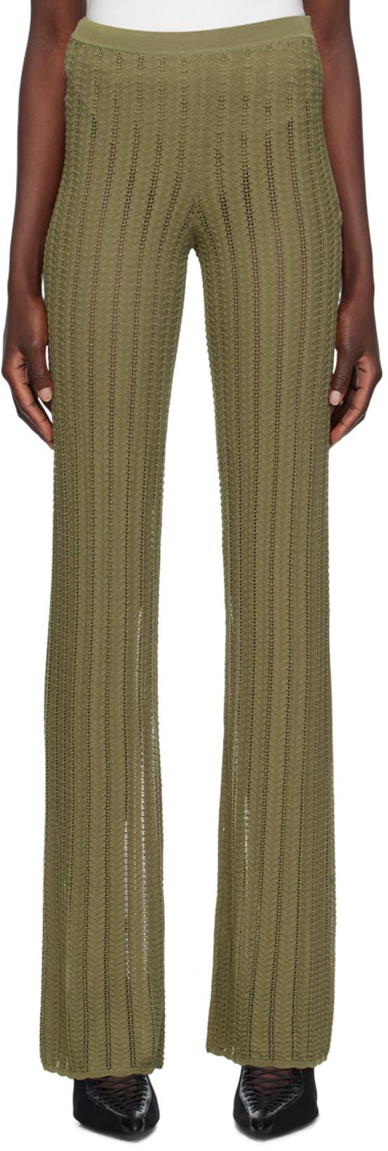Khaki Snakeskin Trousers by DION LEE