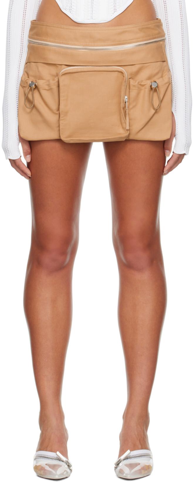 Khaki Utility Cargo Miniskirt by DION LEE