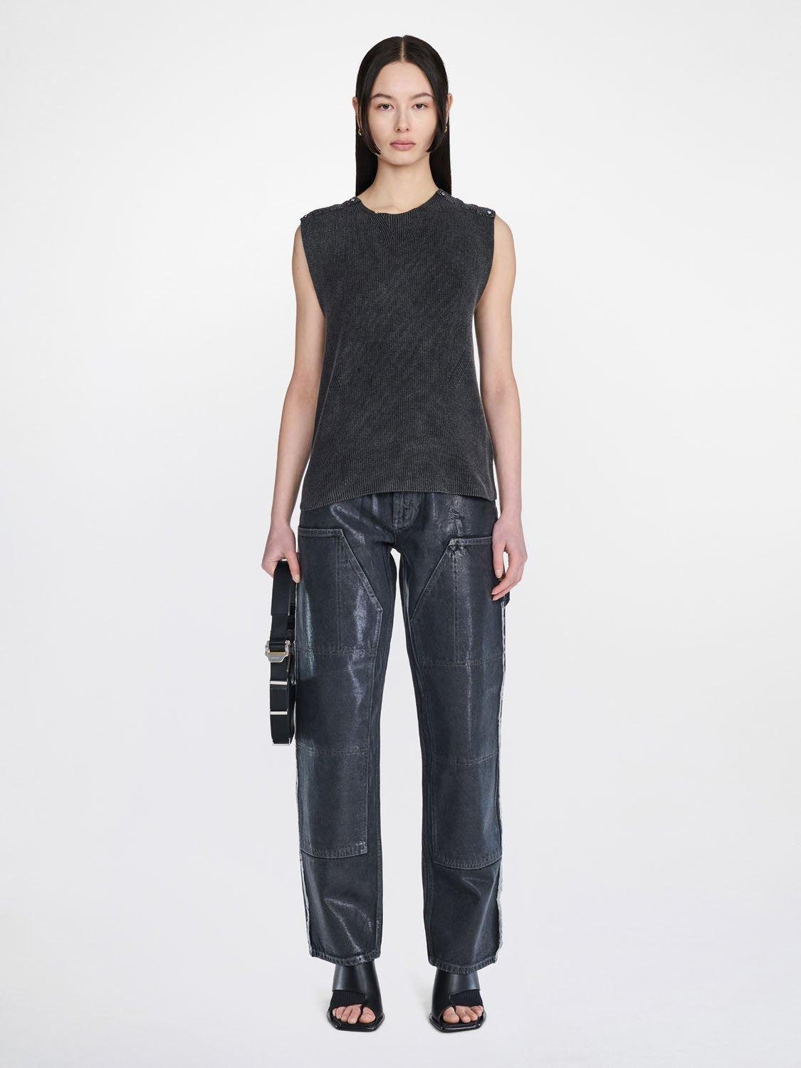 LAMINATED CARPENTER JEAN by DION LEE