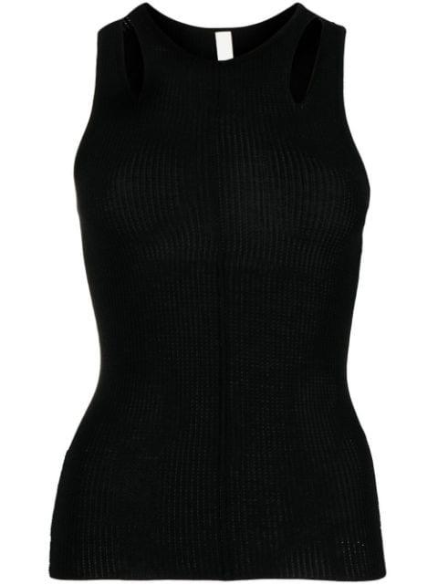 Merino Pointelle ribbed tank top by DION LEE