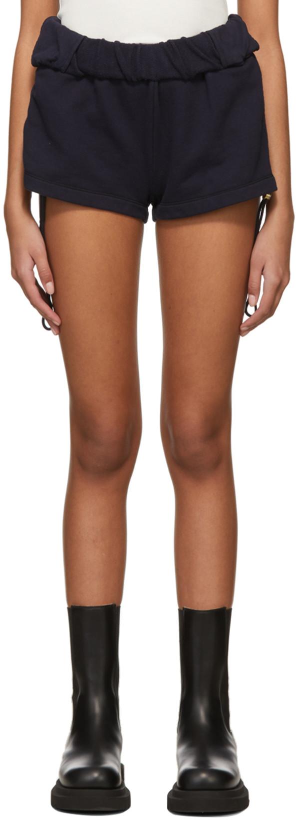 Navy Cotton Shorts by DION LEE