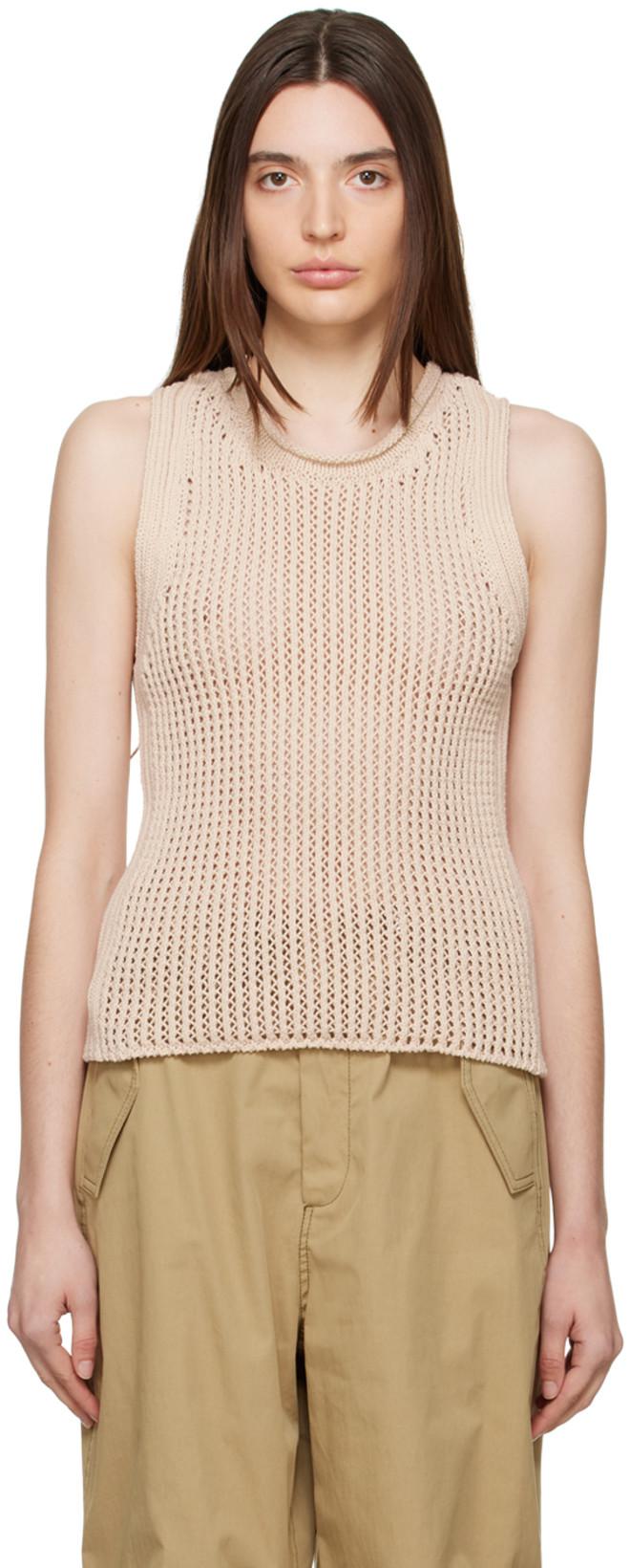 Off-White Grid Tank Top by DION LEE