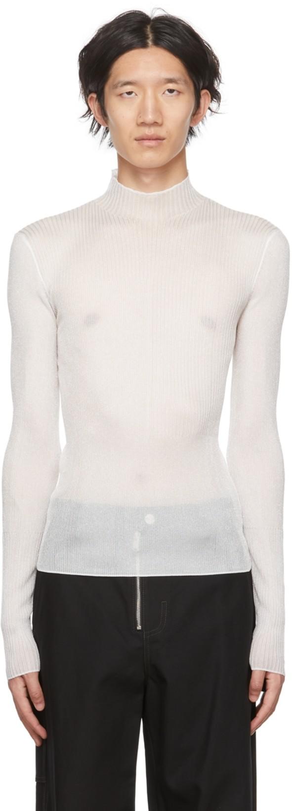 Off-White Lettuce Edge Turtleneck by DION LEE