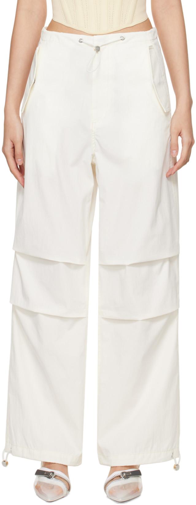Off-White Parachute Trousers by DION LEE