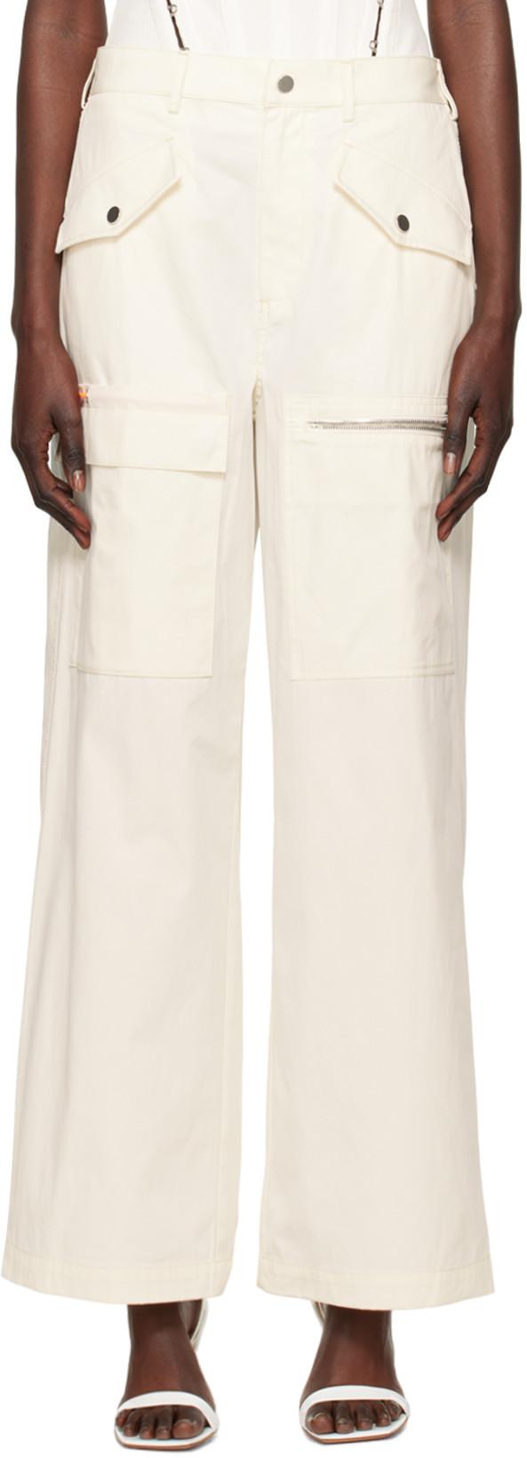 Off-White Slouchy Trousers by DION LEE