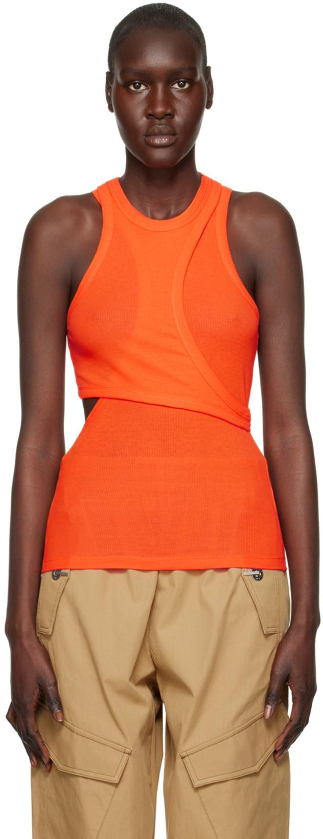 Orange Modular Tank Top by DION LEE