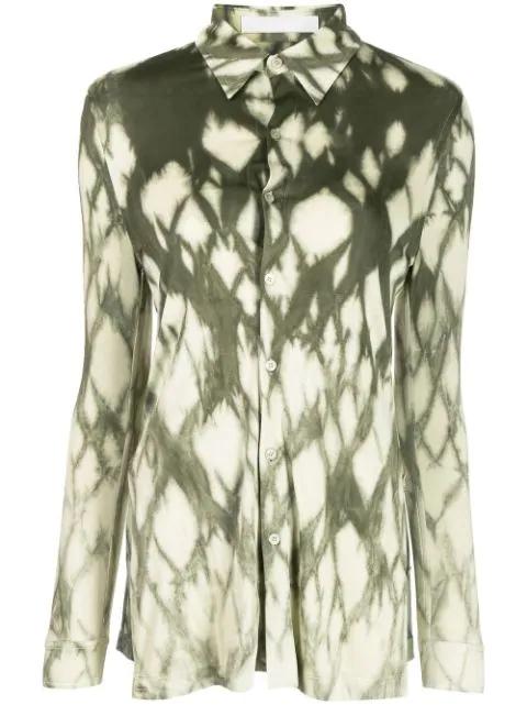 Shibori Miter placket shirt by DION LEE
