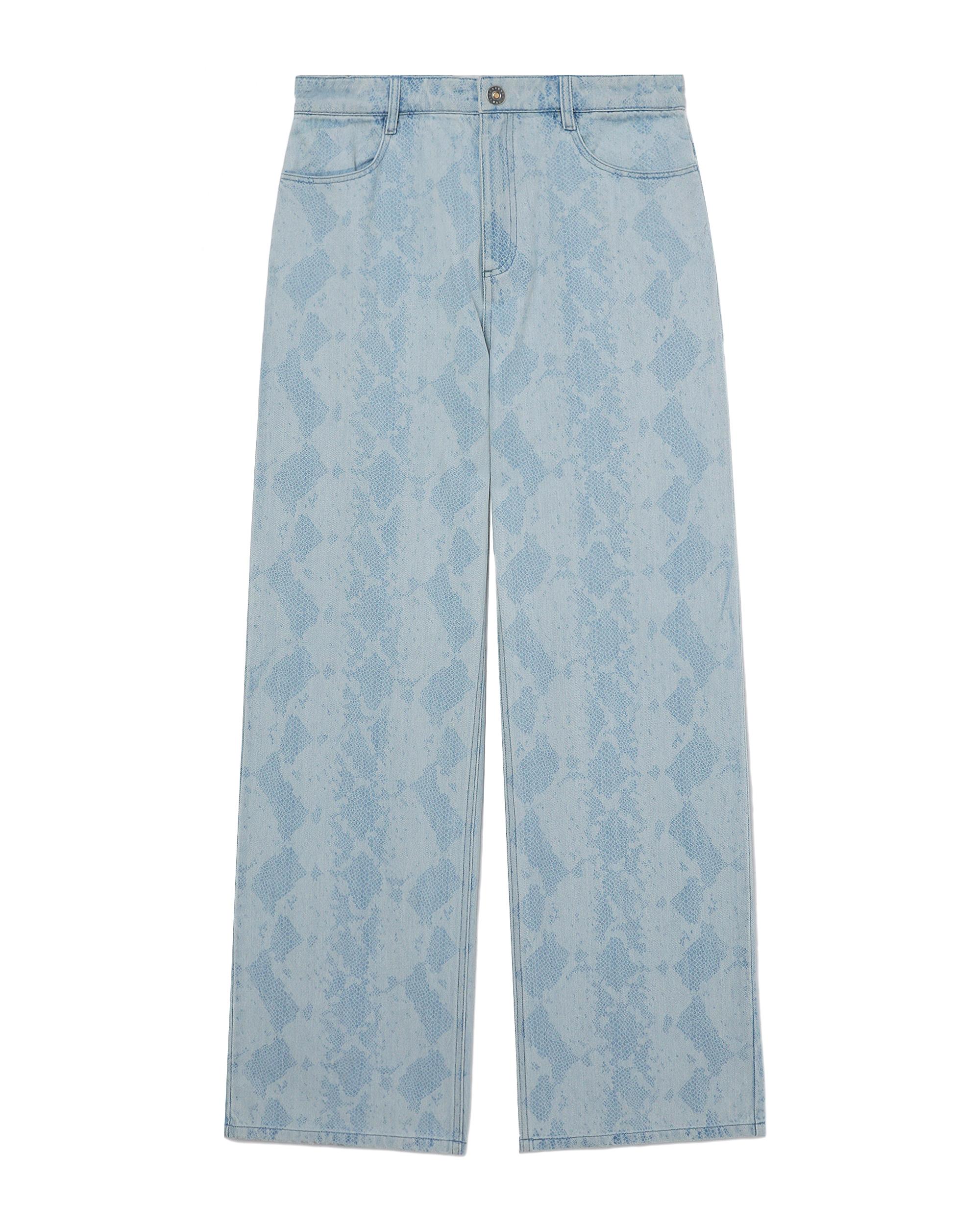 Snake etch denim pants by DION LEE