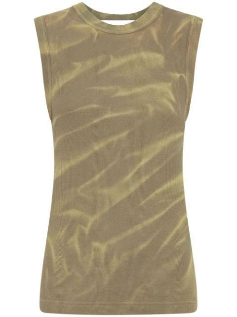 Sunfade crinkle-print tank top by DION LEE