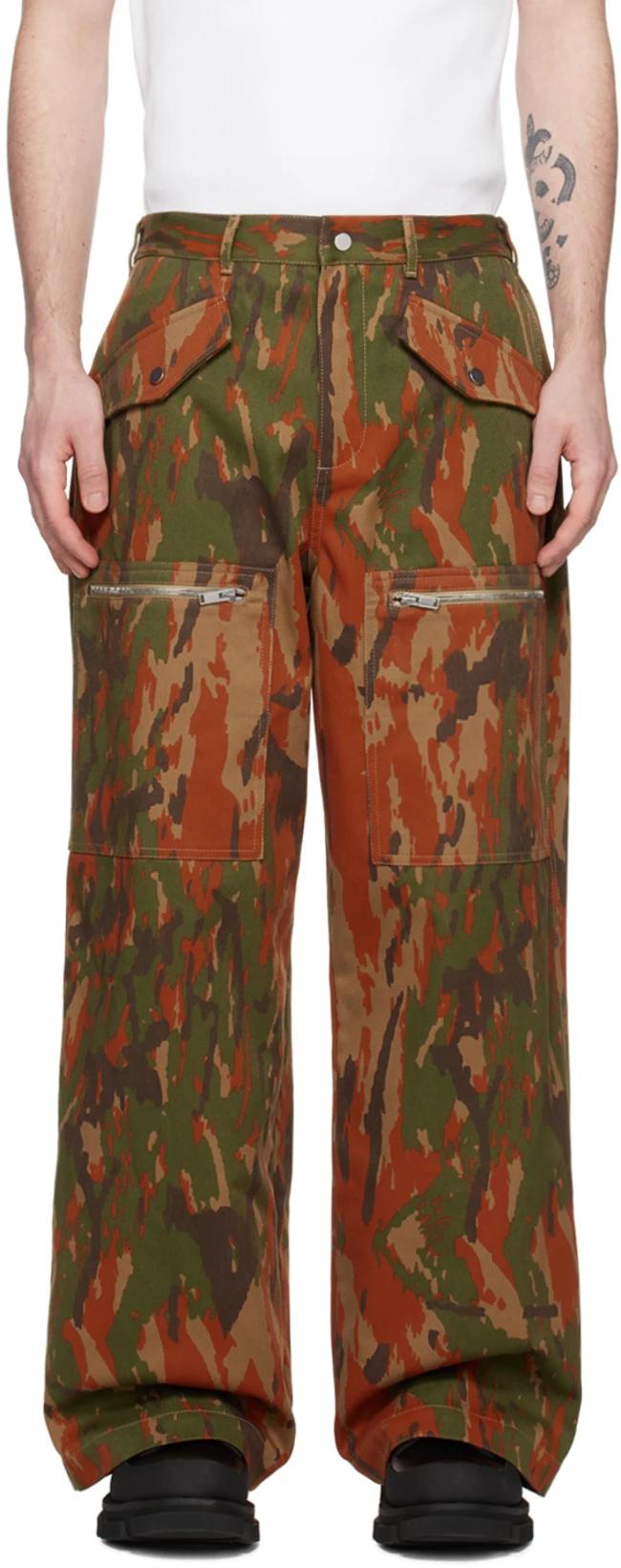 Tan Camouflage Cargo Pant by DION LEE