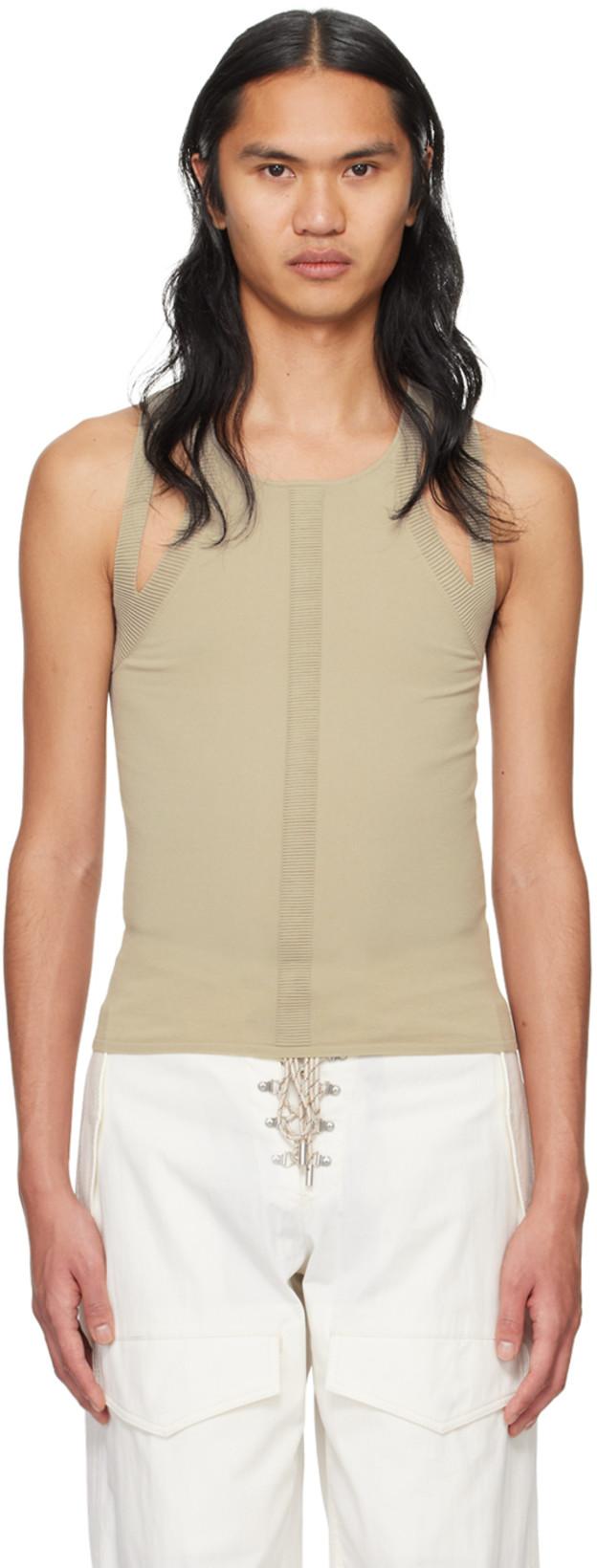 Taupe Sculpt Tank Top by DION LEE