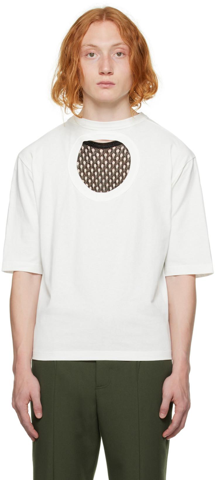 White Cutout T-Shirt by DION LEE