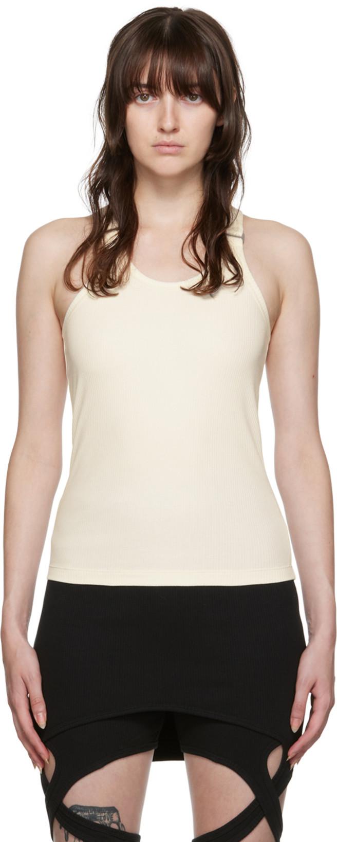 White E-Hook Tank Top by DION LEE