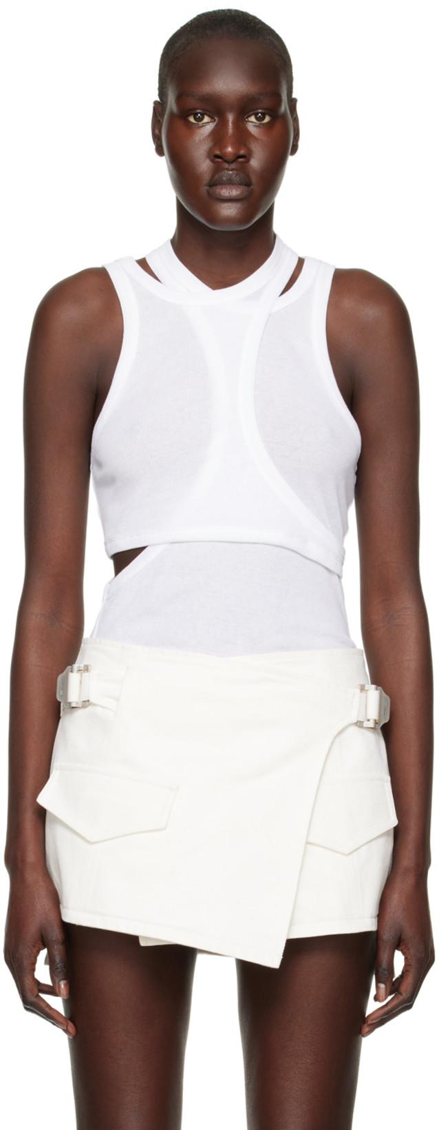 White Modular Tank Top by DION LEE