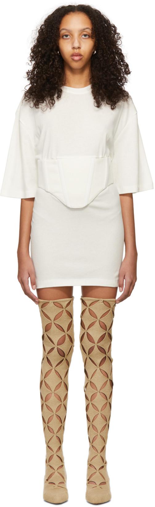 White Undercorset Mini Dress by DION LEE