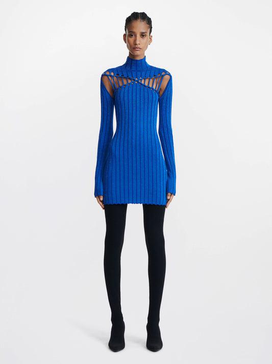 dion lee blue reflective dress Dion Lee X Braid Reflectivedress