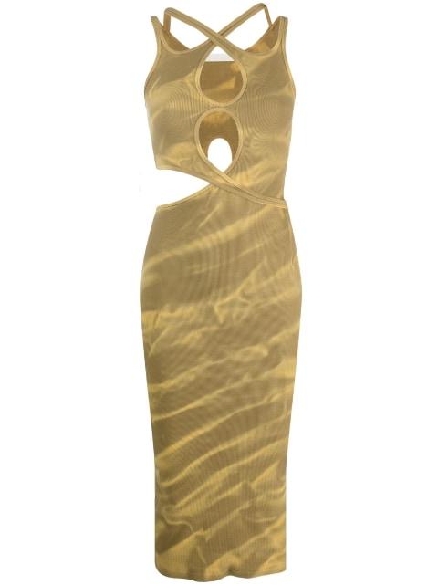 abstract-print midi dress by DION LEE