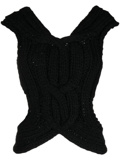 chunky-knit cut-out vest by DION LEE