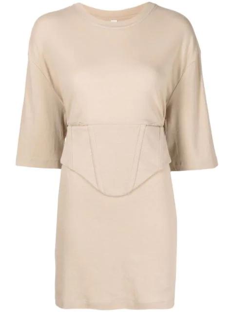 corset-detail tunic top by DION LEE
