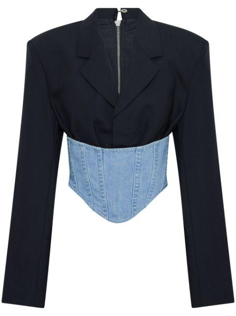 cropped corset-style blazer by DION LEE