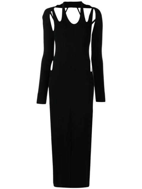 cut out-detail knitted midi dress by DION LEE