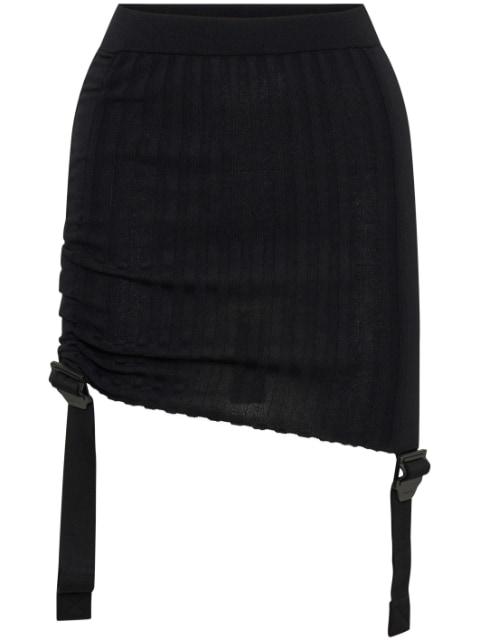 gathered ribbed-knit miniskirt by DION LEE