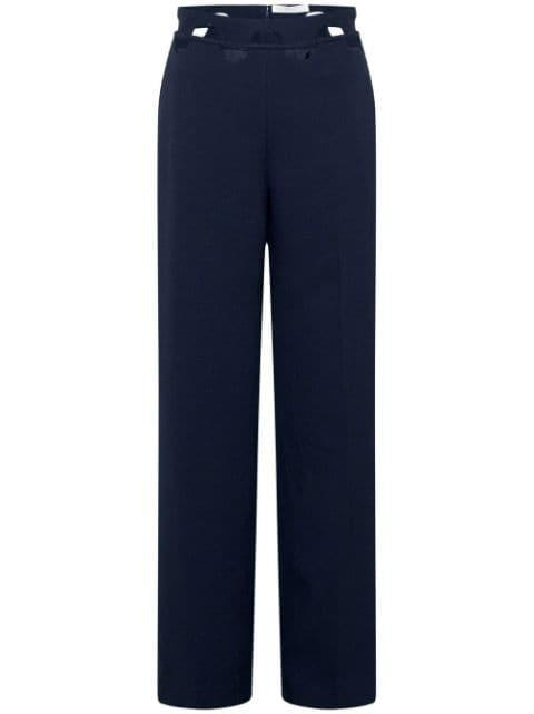 hinge-seam straight trousers by DION LEE