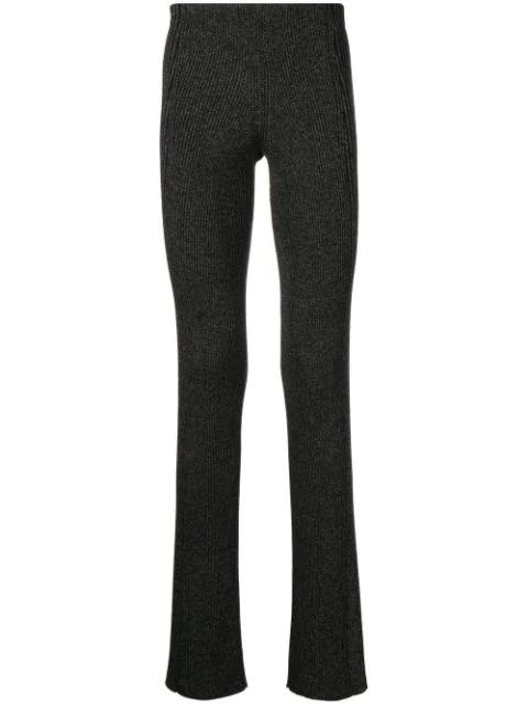 marl-knit ribbed flared trousers by DION LEE