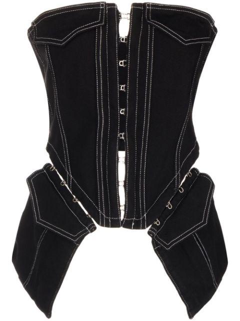 pocket denim corset by DION LEE