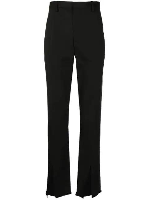 split fray-trim trousers by DION LEE
