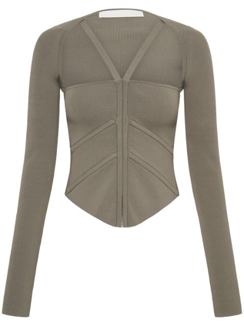 square-neck corset-style top by DION LEE