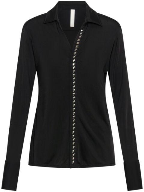 studded-placket shirt by DION LEE