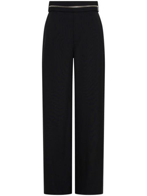 zipped wool straight-leg trousers by DION LEE