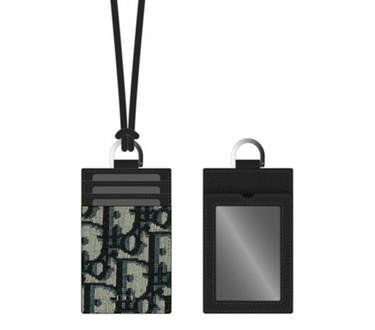 Dior - D-touch Vertical Card Holder Beige and Black Dior Oblique Jacquard - Men
