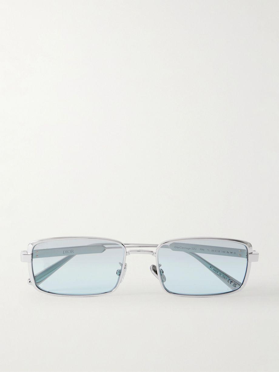 DiorCannage S2U rectangular-frame silver-tone sunglasses by DIOR