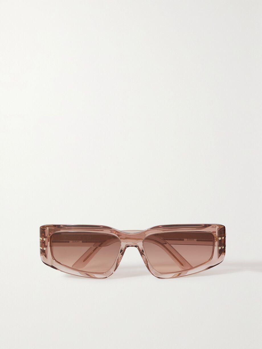 DiorSignature S9U rectangular-frame acetate and gold-tone sunglasses by DIOR