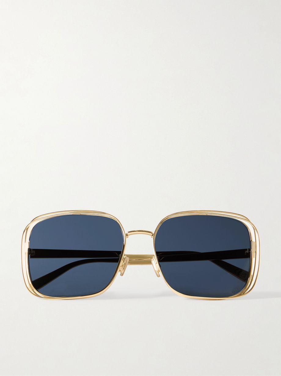 Fildior S1U oversized square-frame gold-tone sunglasses by DIOR