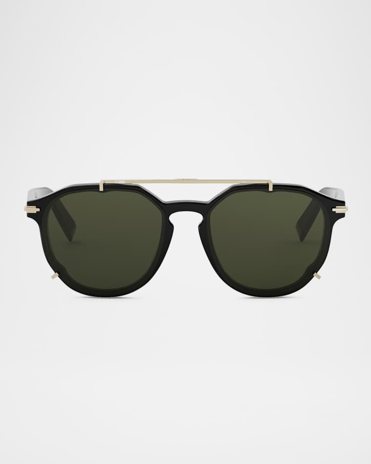 Men's DiorBlackSuit RI Round Acetate & Metal Sunglasses by DIOR